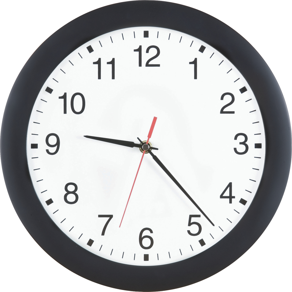 Quarz-Wanduhr D 300 mm Gehäuse sw, Zahlen