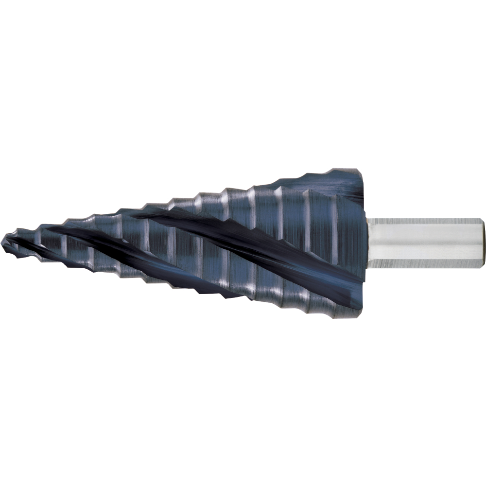 Stufenbohrer HSS TiAlN 4-fach Spiralnute 4-12mm EXACT