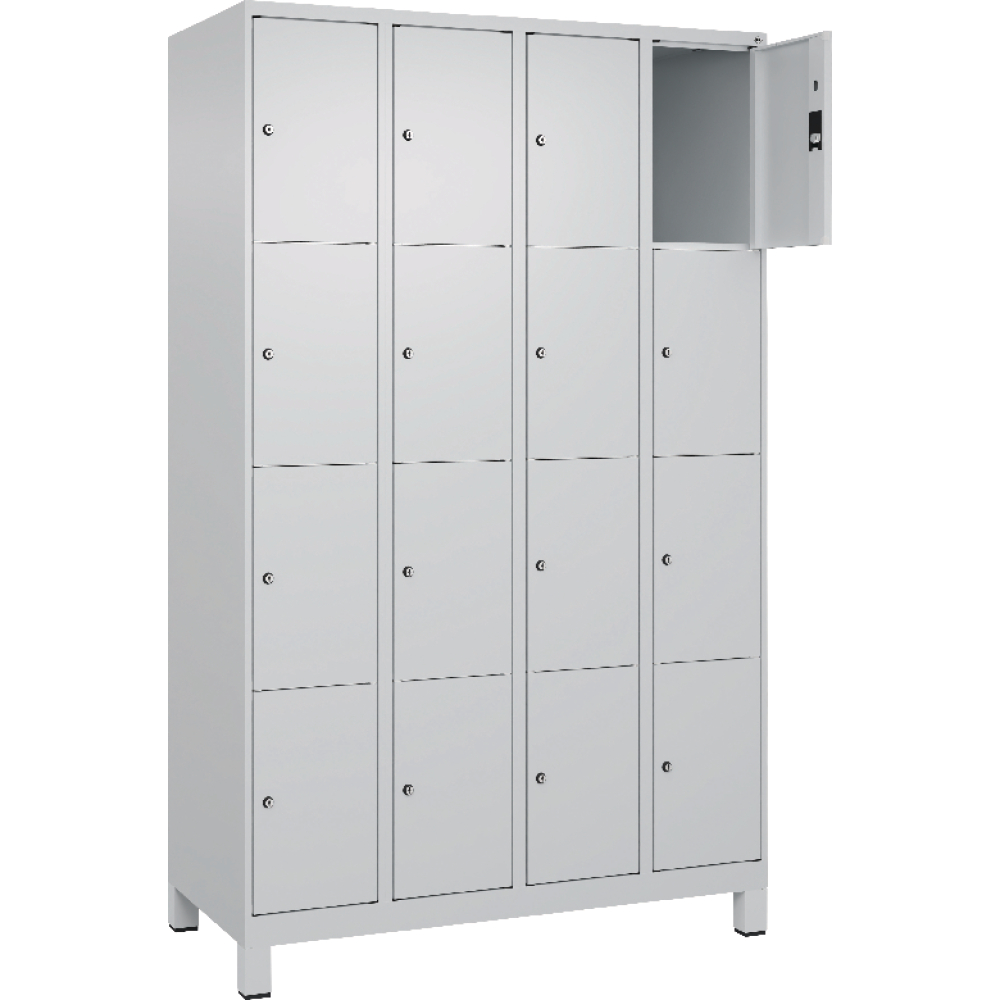 Fächerschrank mit Füßen B1200xT500xH1950 Korpus RAL 7035