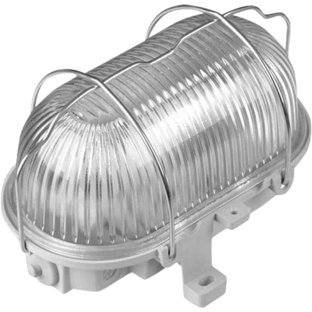 Ovalleuchte für max. 60W E27 230V IP44 mit Metallkorb 81-3202