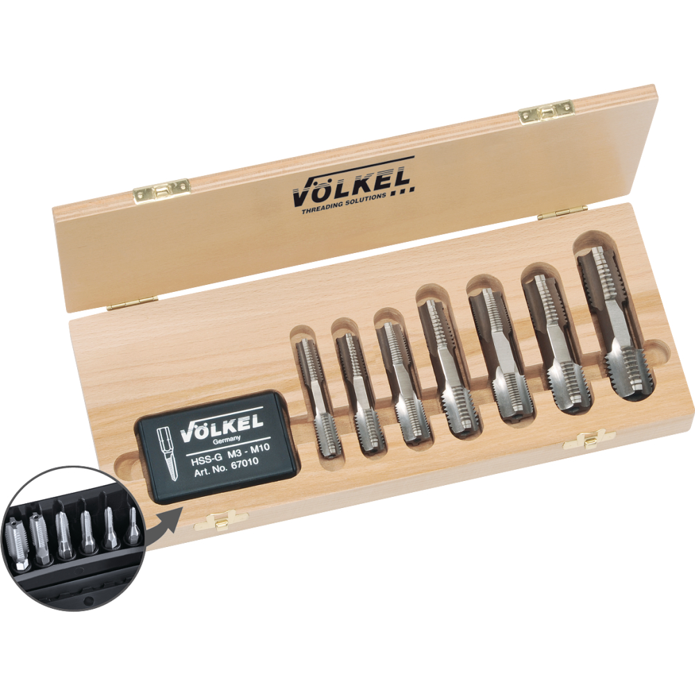 VÖLKEL Gewindebohrersatz HSS-G HexTap 11-tlg. M3-20