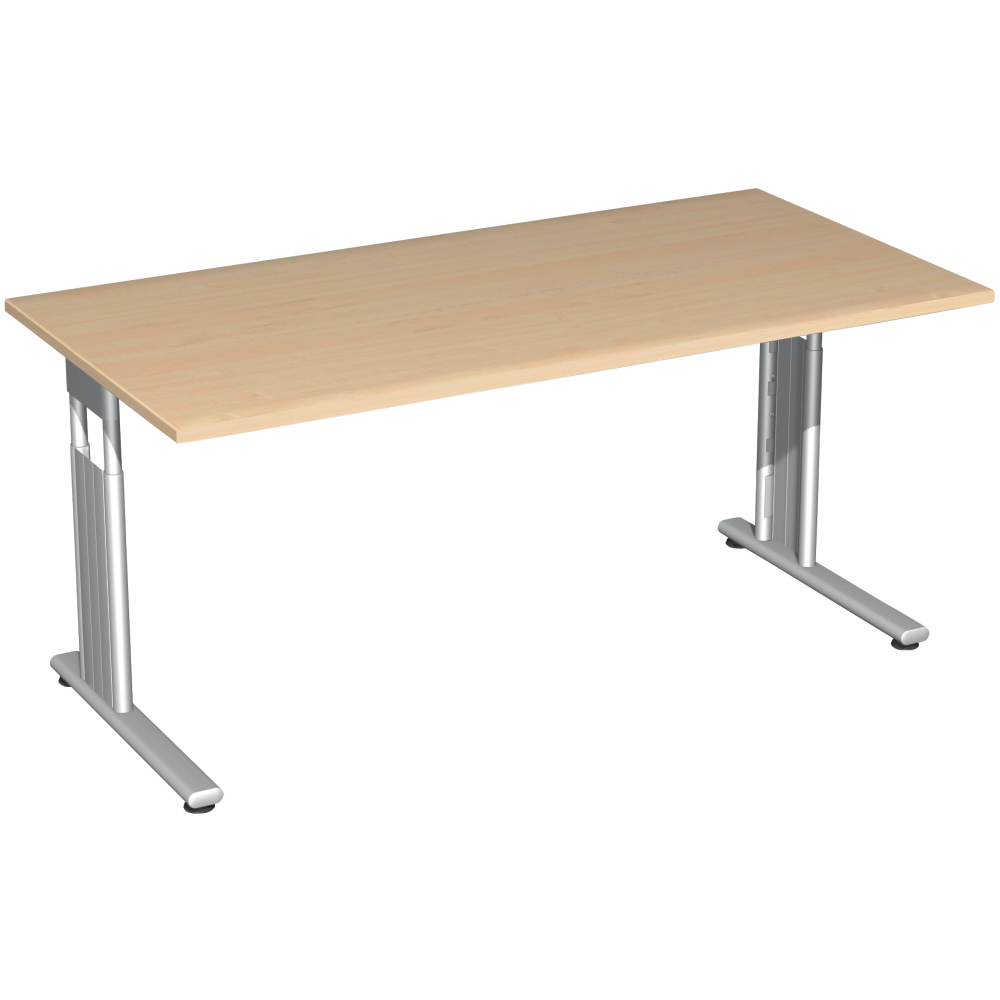 Schreibtisch C-Fuß Weiß 1800x800/,680-820