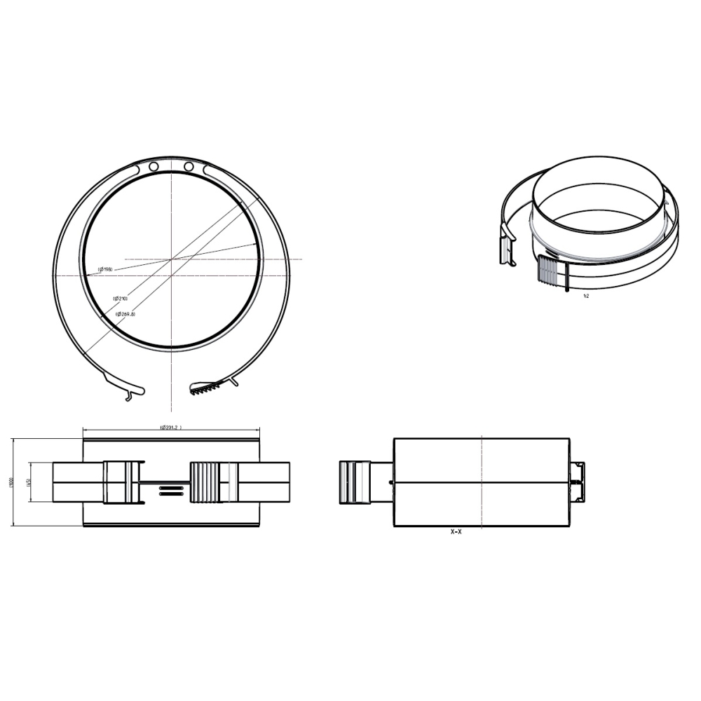 Wolf ISO-Rohrsystem Klemmring DN200
