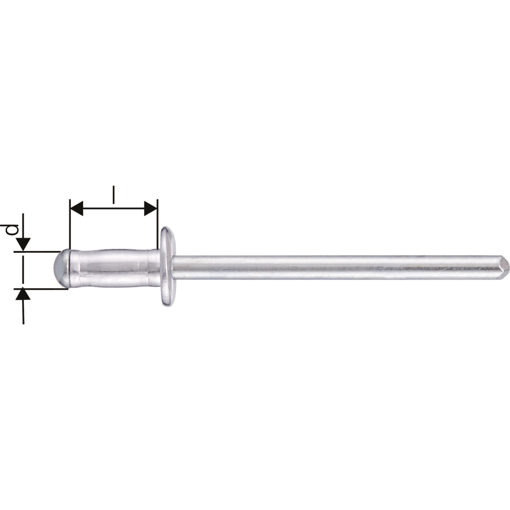 Blindniet PolyBulb Alu/Stahl Flachrundkopf 4,8x11mm GESIPA
