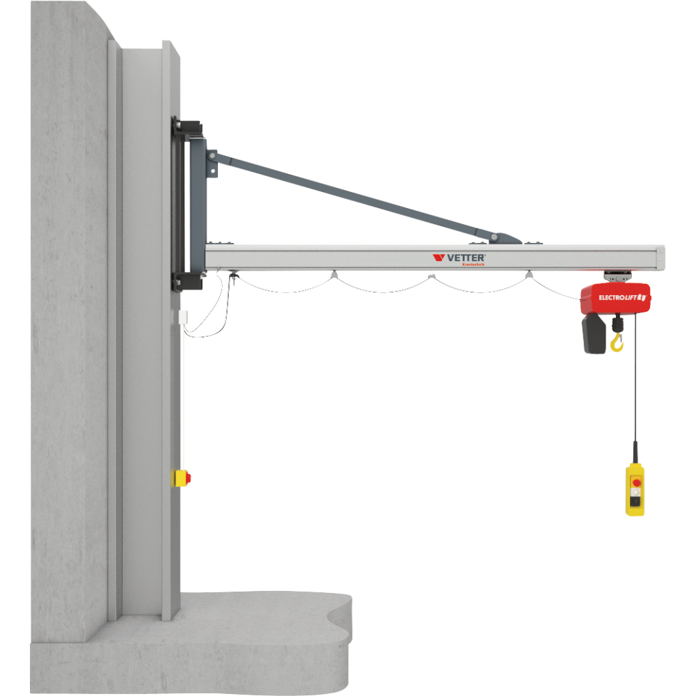 Wand-Schwenkkran UW 125kg 4895mm m.E-Zug