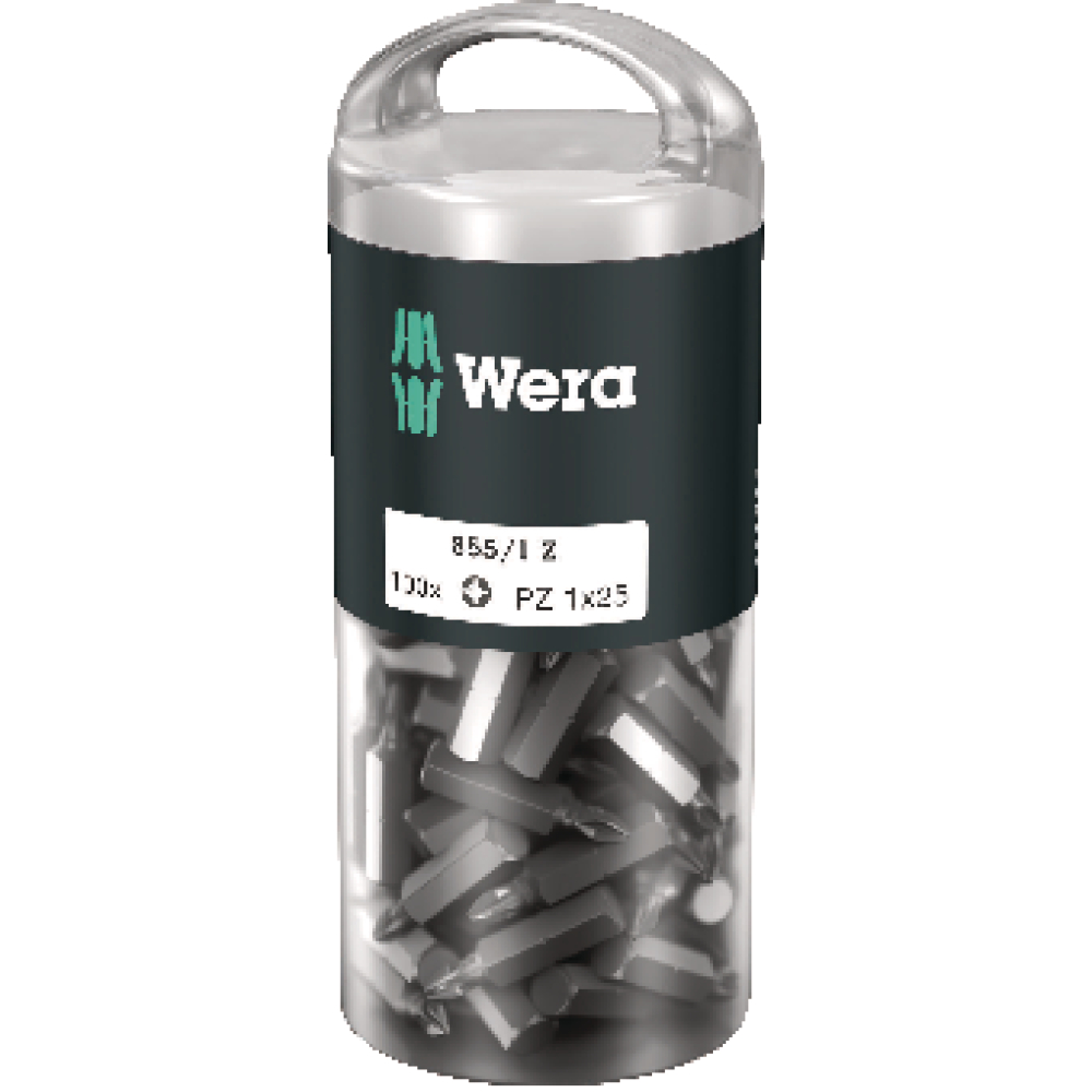 Bit 1/4" DIN3126E6,3 PZ2x25mm Pack zu 100StückWera