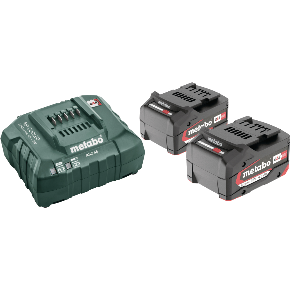 Metabo Akku-Basis-Set 18V P+M 2x4,0Ah Li-Power + ASC 55