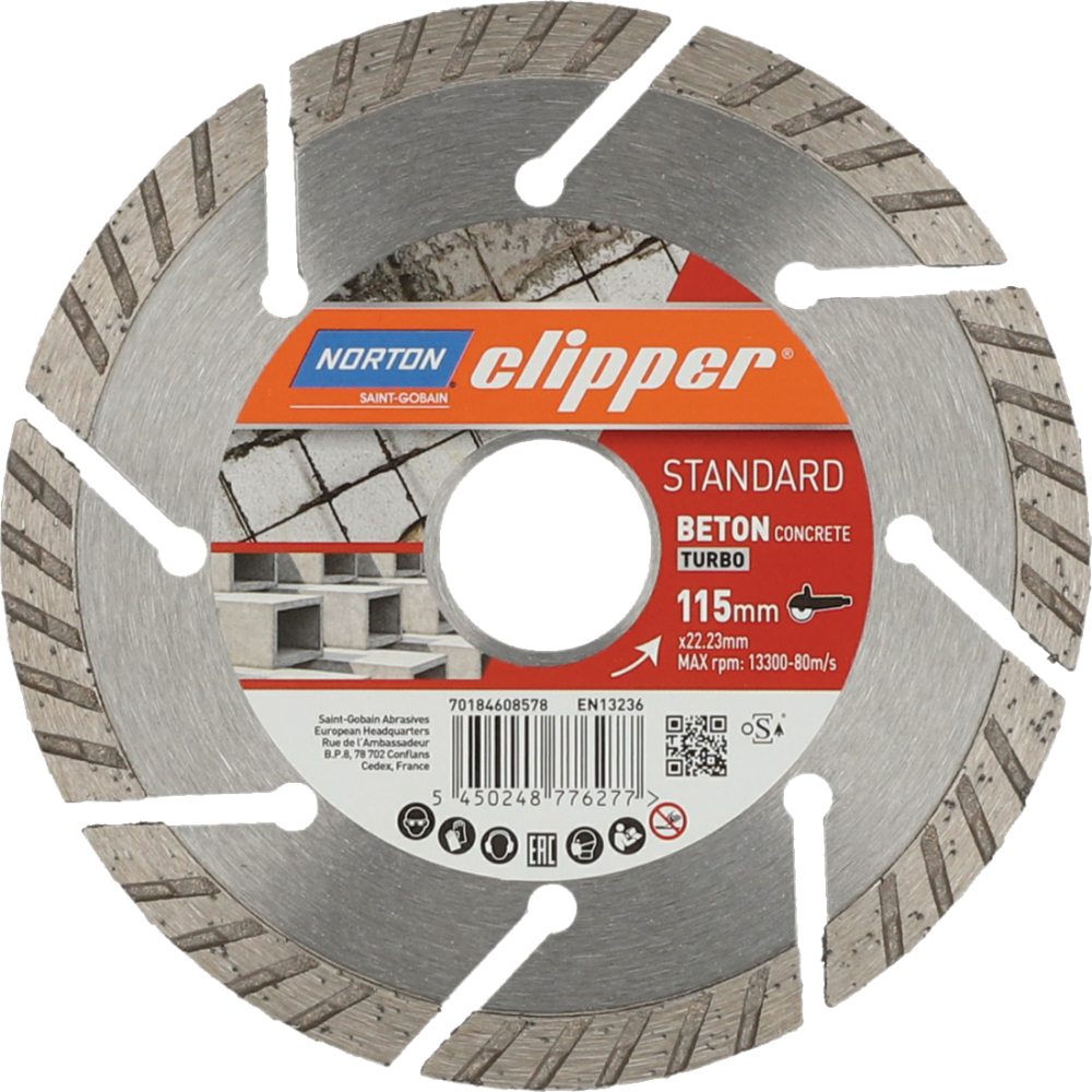 Clipper Diamant-Trennscheibe Standard Beton Turbo Ø125