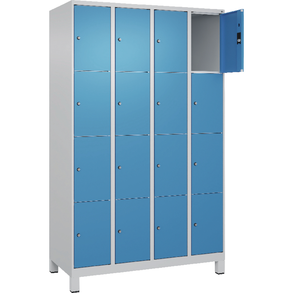 Fächerschrank mit Füßen B1200xT500xH1950 Korpus RAL 7035