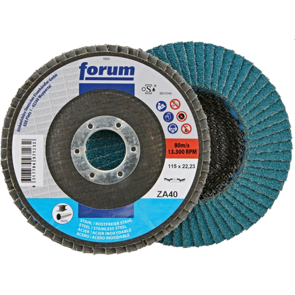 FORUM Fächerschleifscheibe 125mm, gewölbt, ZK 80