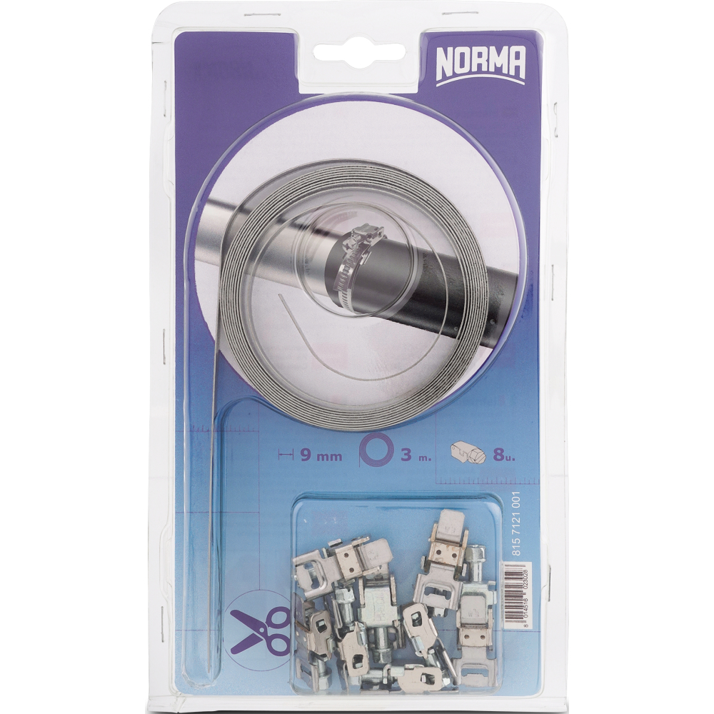 Norma Endlosband-KIT 12mm W2B, 3m Band, 6Köpfe