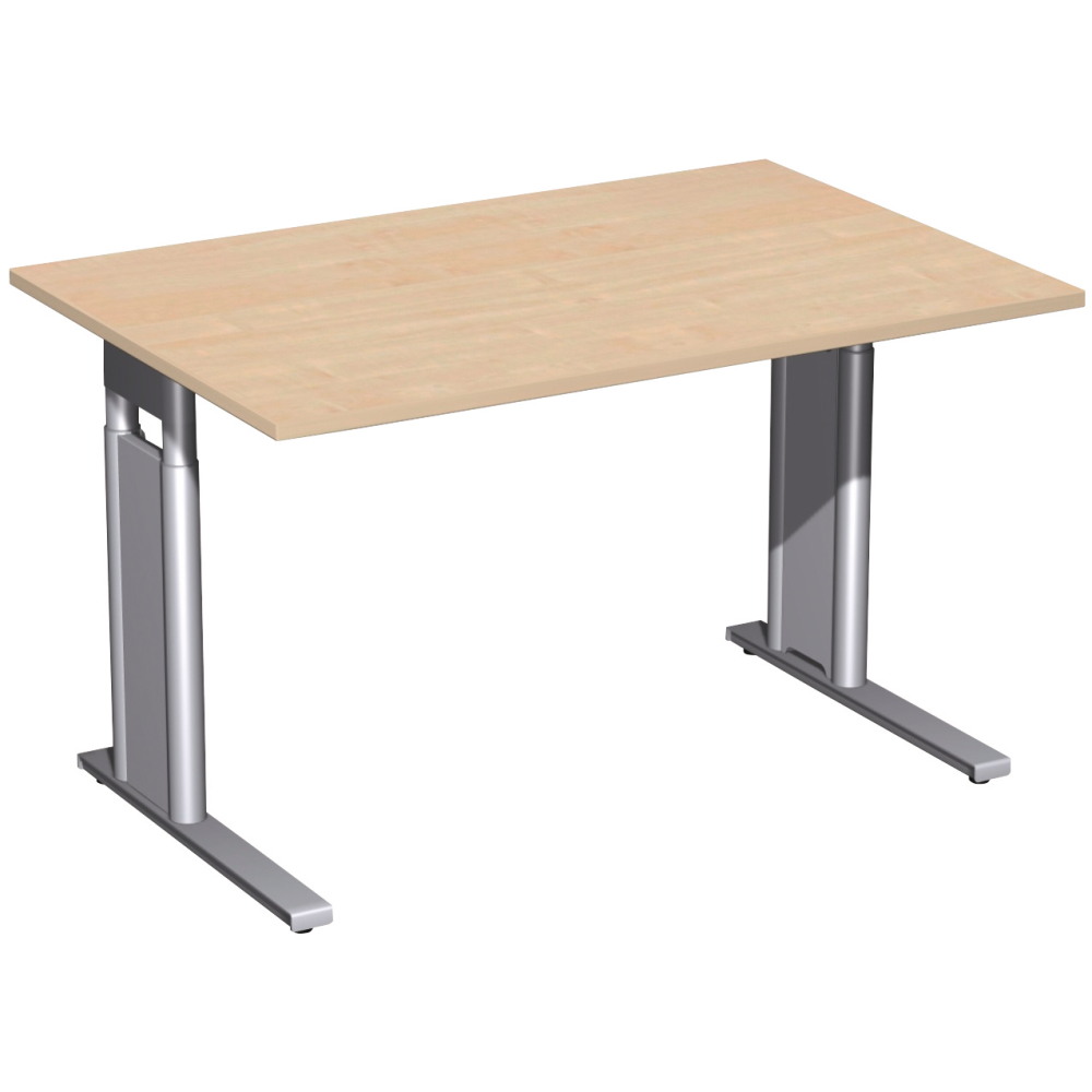 Schreibtisch C-Fuß Nußbau 1200x800/,680-820