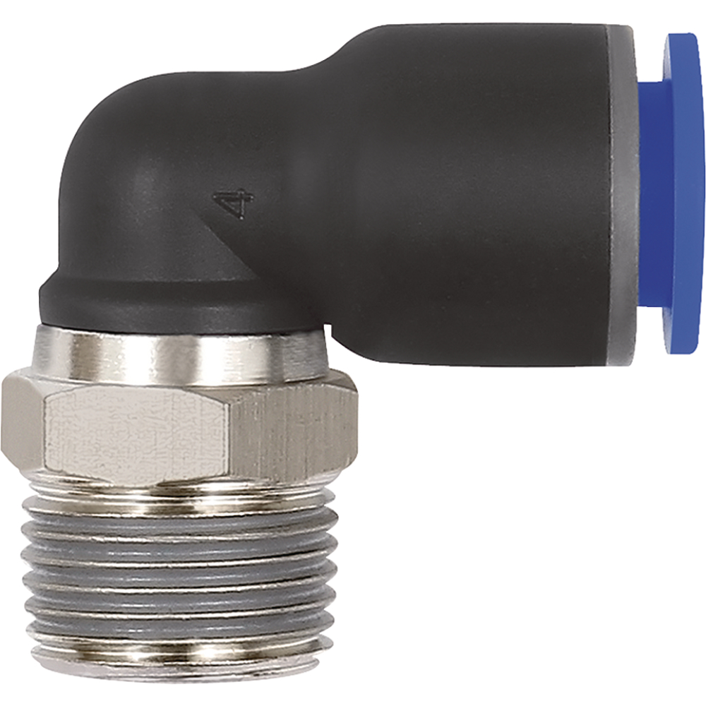 L-Steckverschraubung Blaue Serie, drehbar, R 1/4 a, Schlauch-Ø 4 RIEGLER