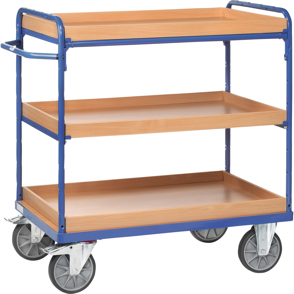 Etagenwagen mit Kästen 3 Böden 1200x800mm