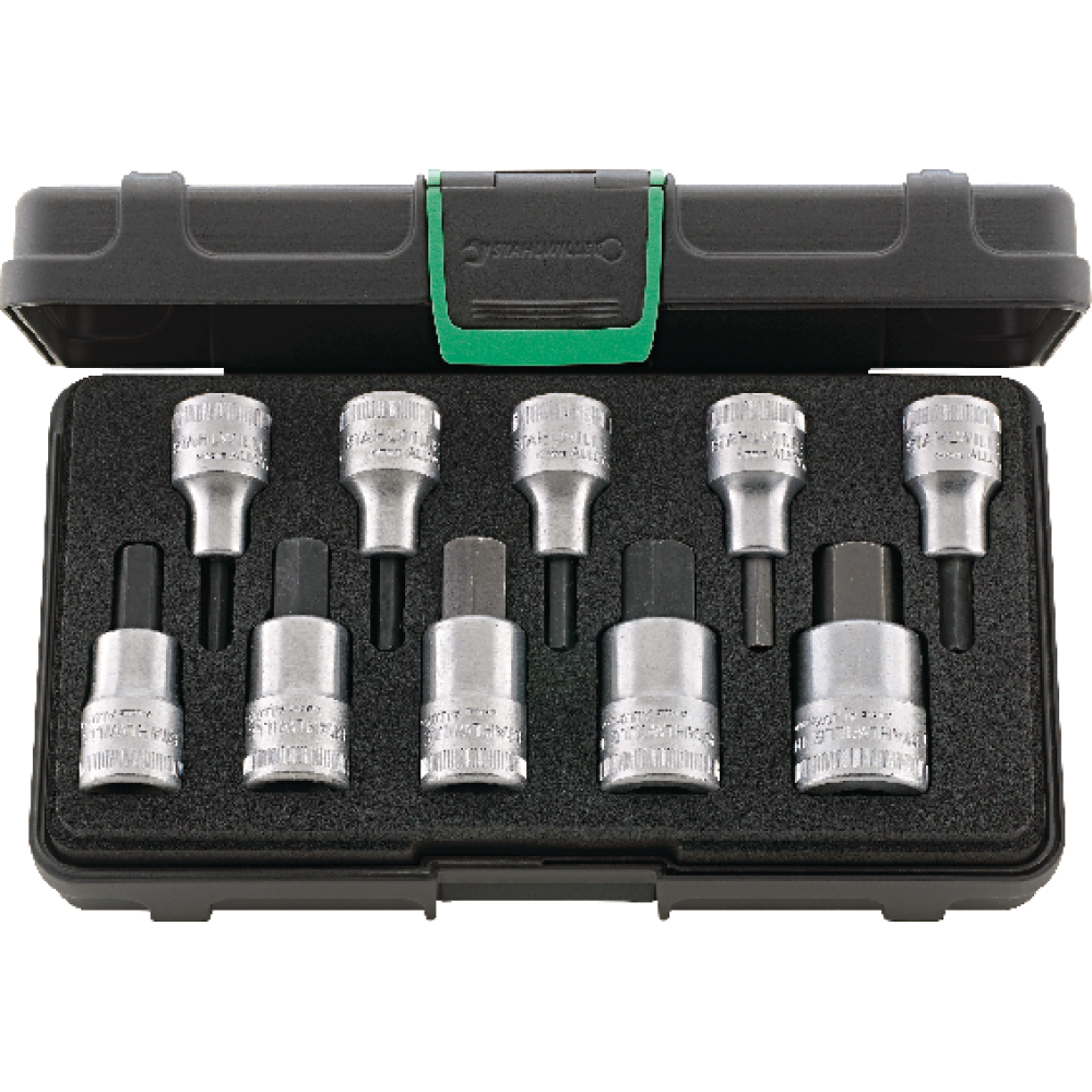 Stahlwille Schraubendrehereinsatz- Satz 1/2" Innensechskant 4-19mm 10-teilig