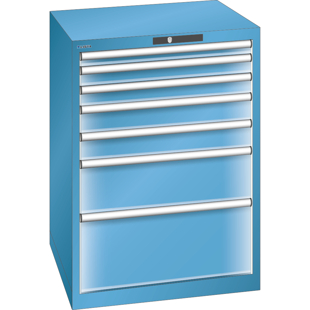 Schubladenschrank EDGE 36x36E 717x725x1000, 7 Schub., 75kg Typ D/F