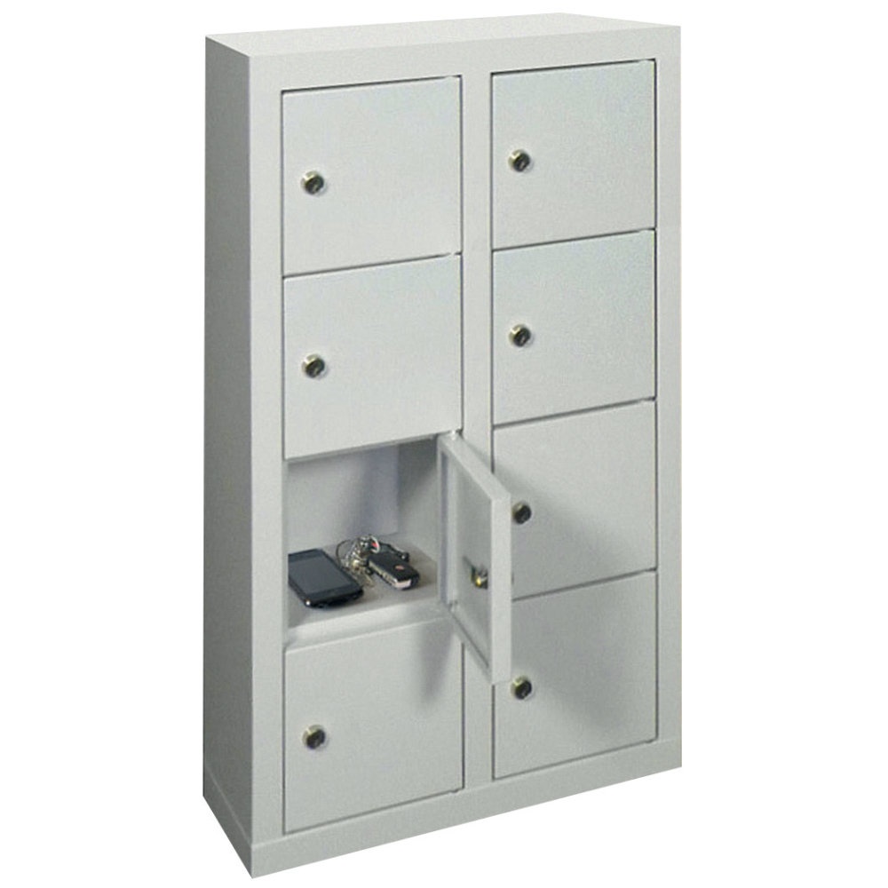 Kleinfachschr. 8 Fächer Türen glatt, 7035/5012