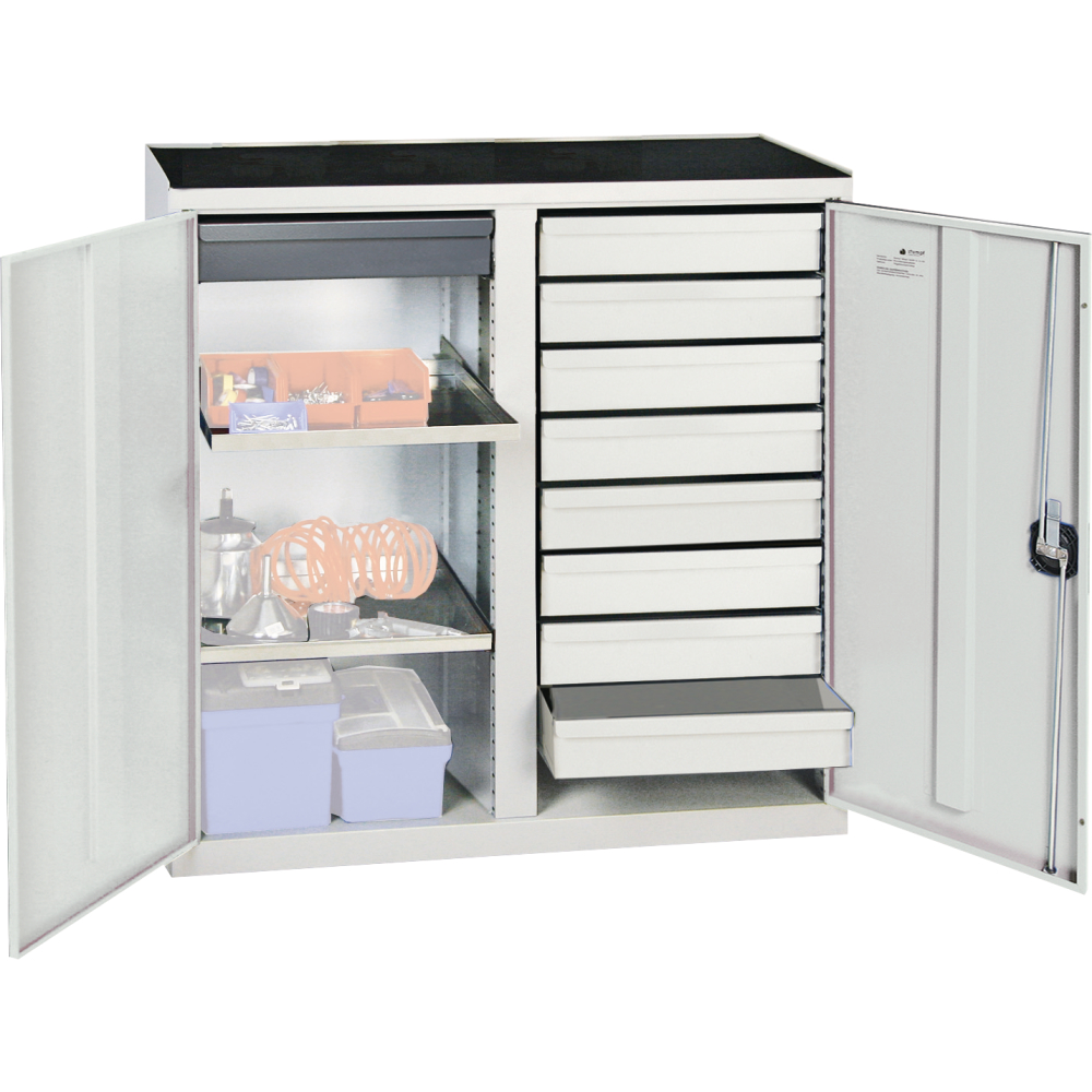 Werkzeugschrank S2000 RAL 7035/7035 9 Schubladen 2 Fachböden