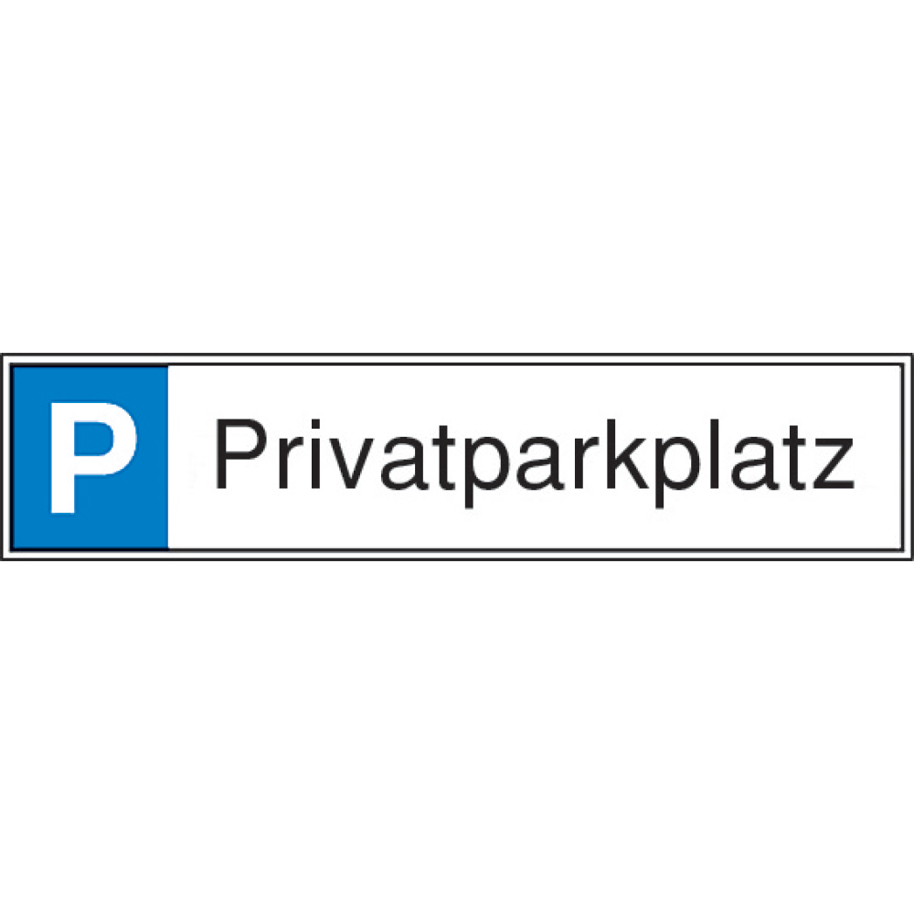 Parkplatzs.Privatpark Aluminium geprägt