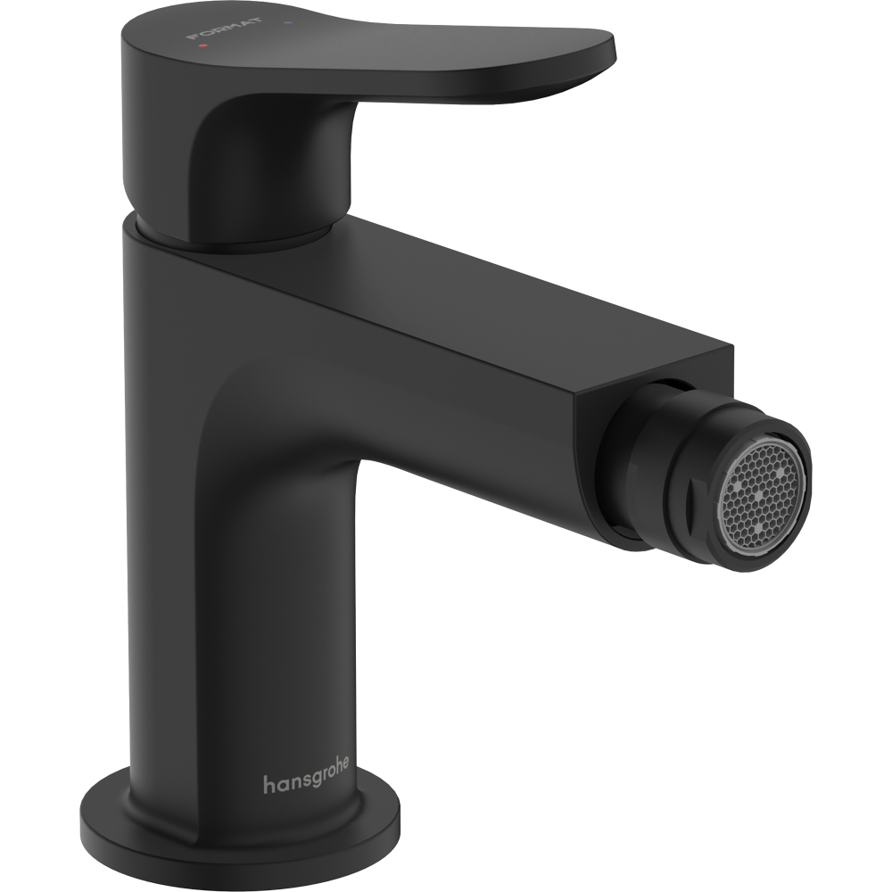 FORMAT Design 2.0 Bidet-Einhebelmischer mattschwarz, mit Ablaufgarnitur