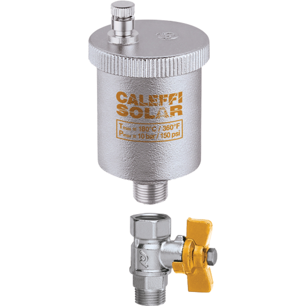 Solar-Schnellentlüfter 3/8" AG m. Absperrkugelh.