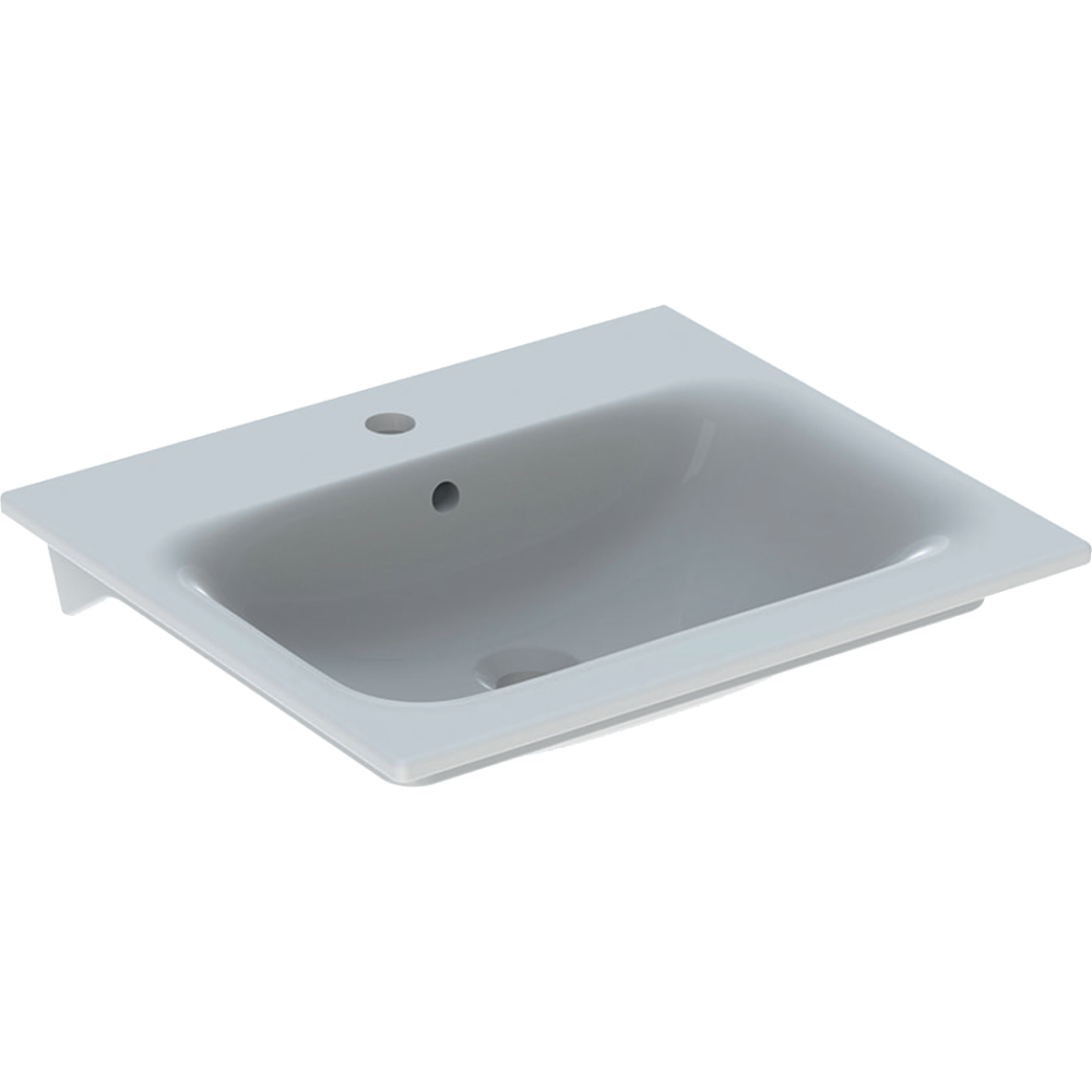 Möbel-Waschtisch Renova Plan 550x480mm schmaler Rand, weiß, m-HL+ÜL, z. Montage
