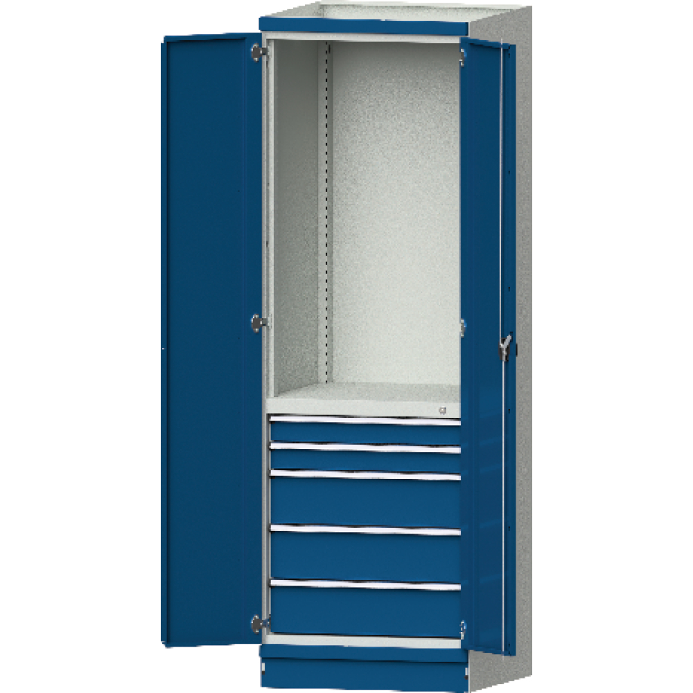 Modulschrank Modell 2410 B1015xT720xH2200mm RAL 7035/5012 mit