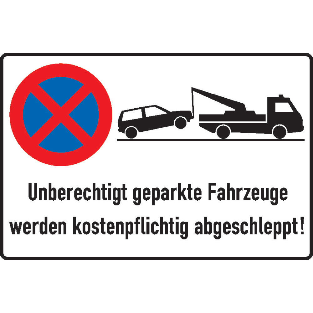Parkverbotschild Alu 600X400 mm, Abschl