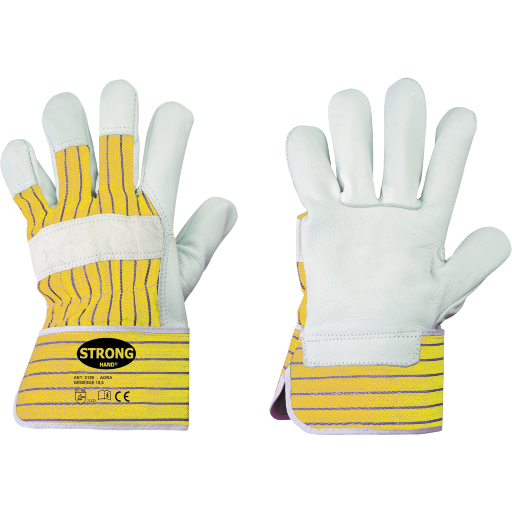 Stronghand® Rind-Volllederhandschuh AGRA natur/gelb Gr.10,5