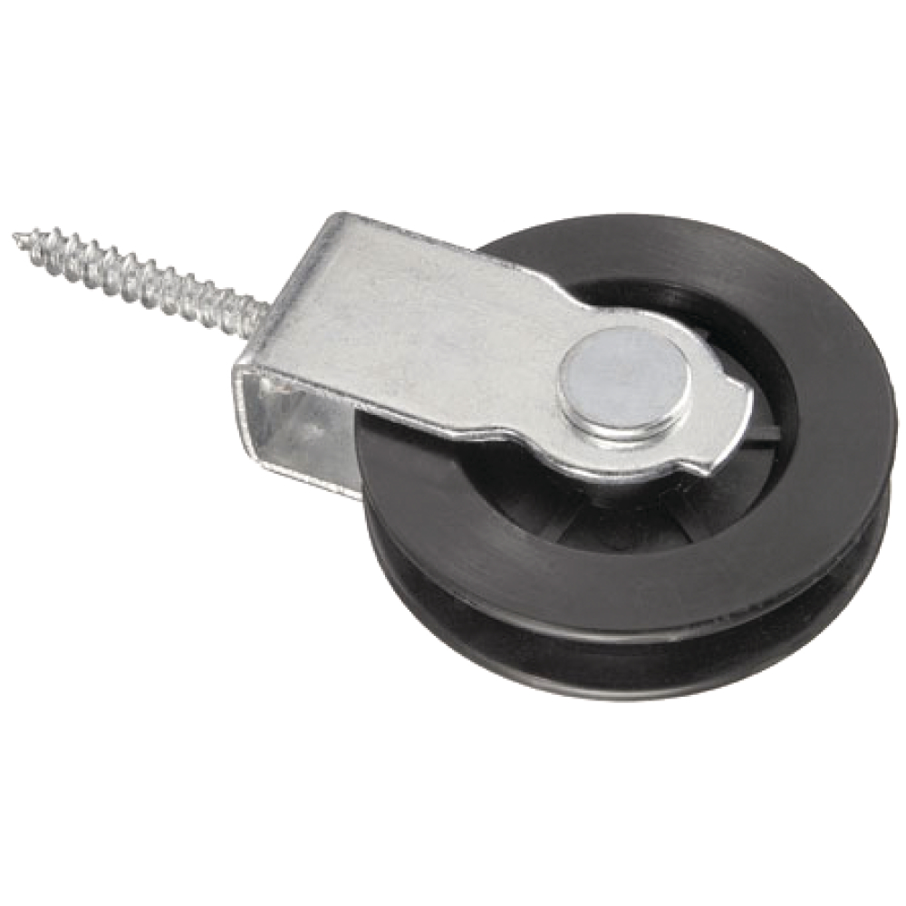 Vogelrolle m. Holzgewinde für Seil 8mm verz.