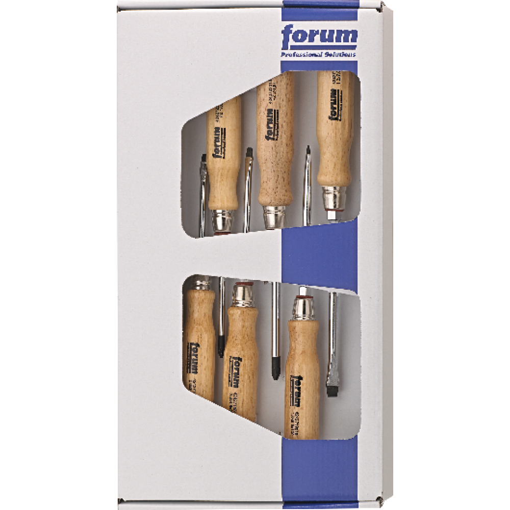 FORUM Schraubendreher-Satz Holz 6tlg. Schlitz/PZ