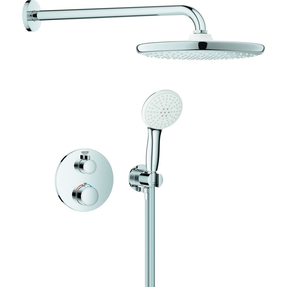 Grohe UP-Duschsystem Grohtherm 103996 rund 2 ASV für Duschrahmen Mono chrom