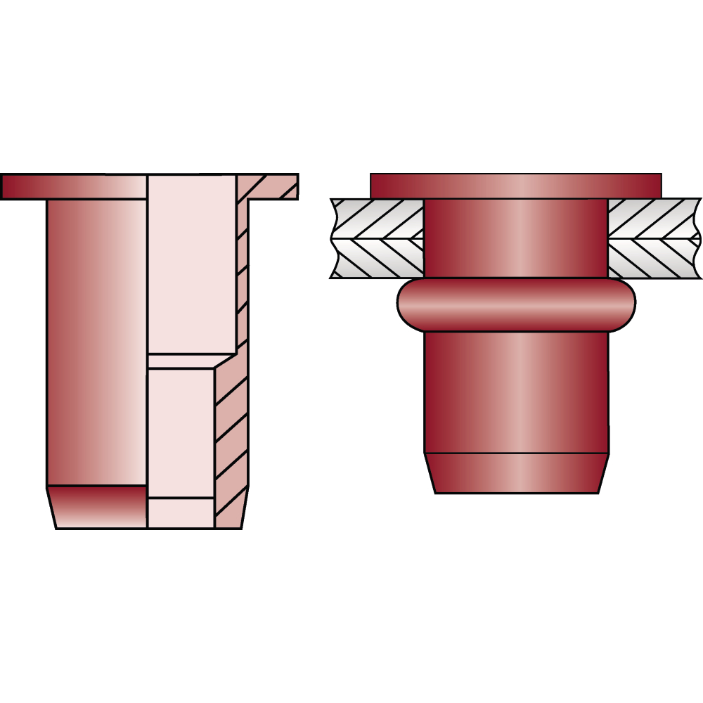Blindnietmuttern AFM Alu, Flachkopf