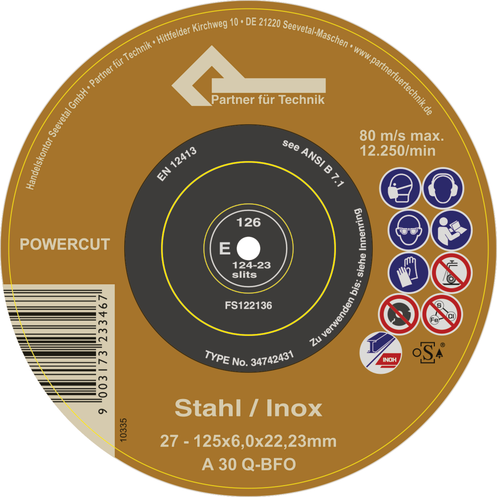PfT Schruppscheibe Gold-Edition 125x6mm Stahl+Inox