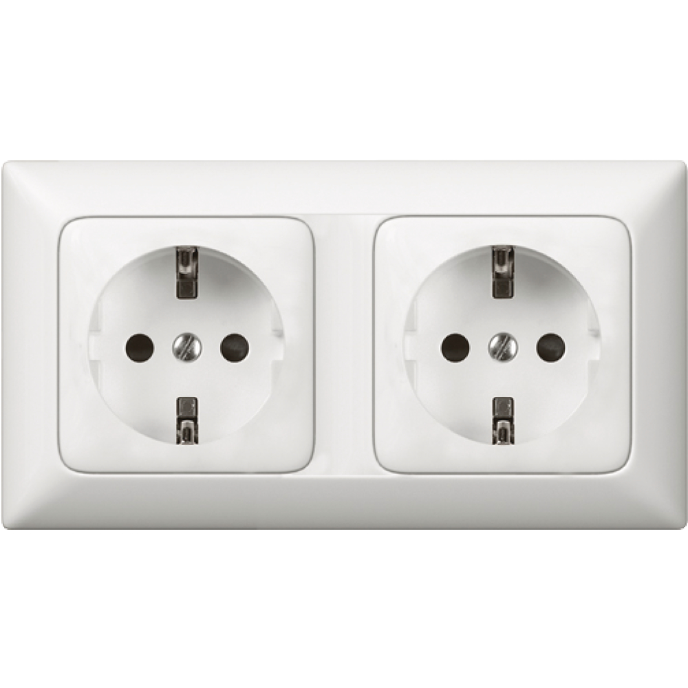 SCHUKO-Steckdose SL 2-fach horizontal