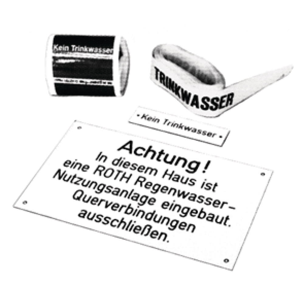 Beschilderungspaket für Regenwasseranlagen Roth