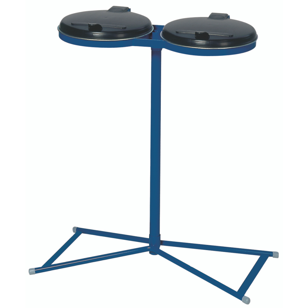 Abfallsammler 2x120 l blau 4Standfüße ME-Deckel