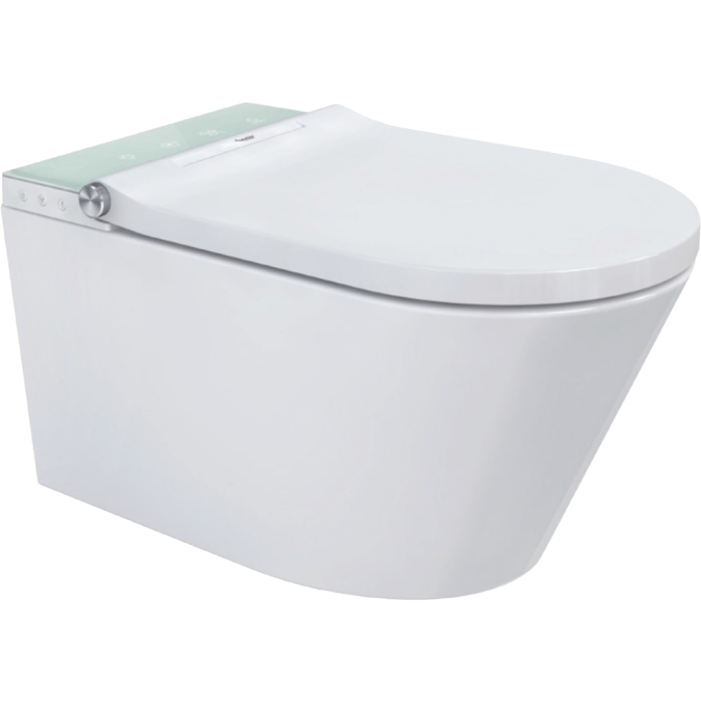 PfT Dusch-WC Komplettanlage 596x370mm weiß spülrandlos, WC-Sitz mit Absenkung