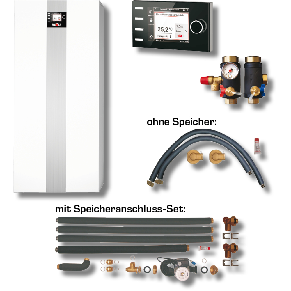 Wolf Paket Ölbrennwert COB-2-15 B30 Ausführung Heizkreis, TR-160, BM-2