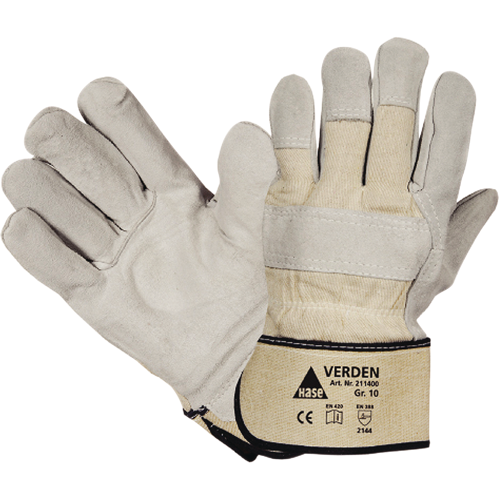 Hase Spaltleder-Arbeitshandschuh VERDEN natur-beige Gr.10