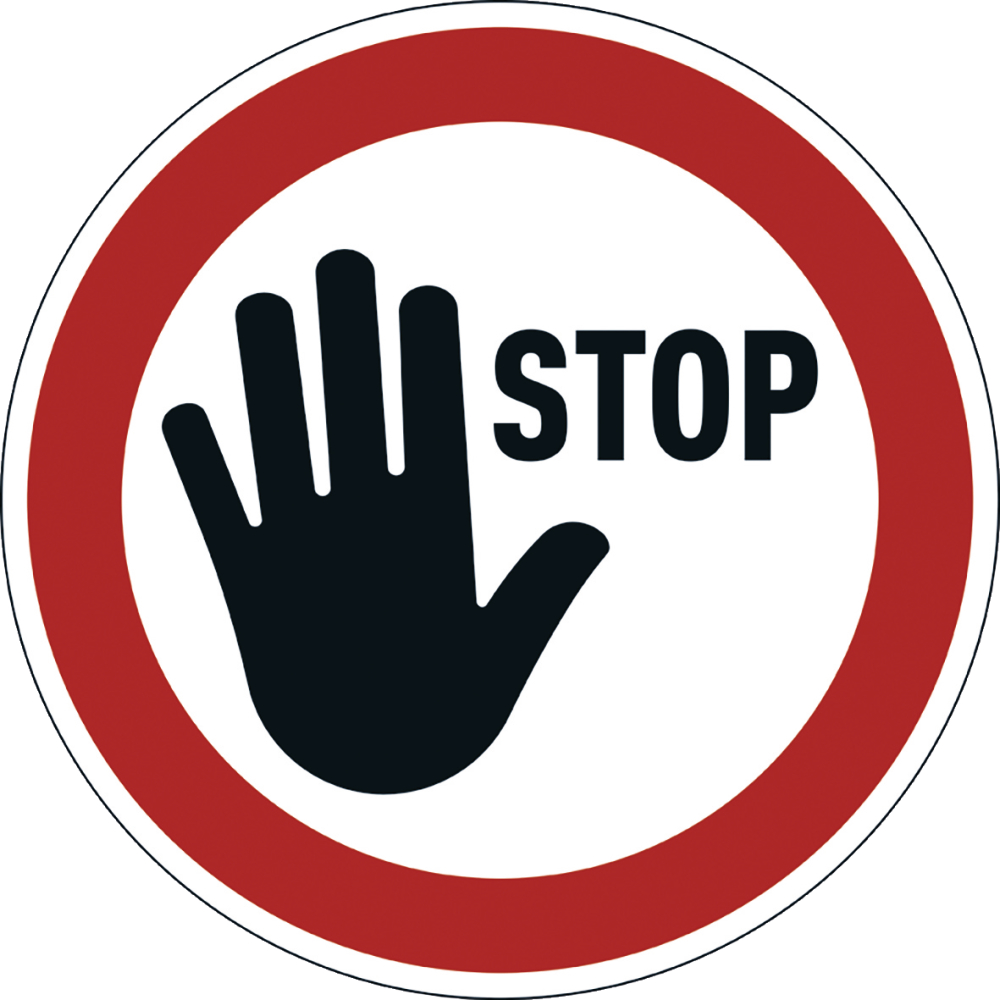 Verbotsaufkleber "STOP" Ø430mm ablösbar