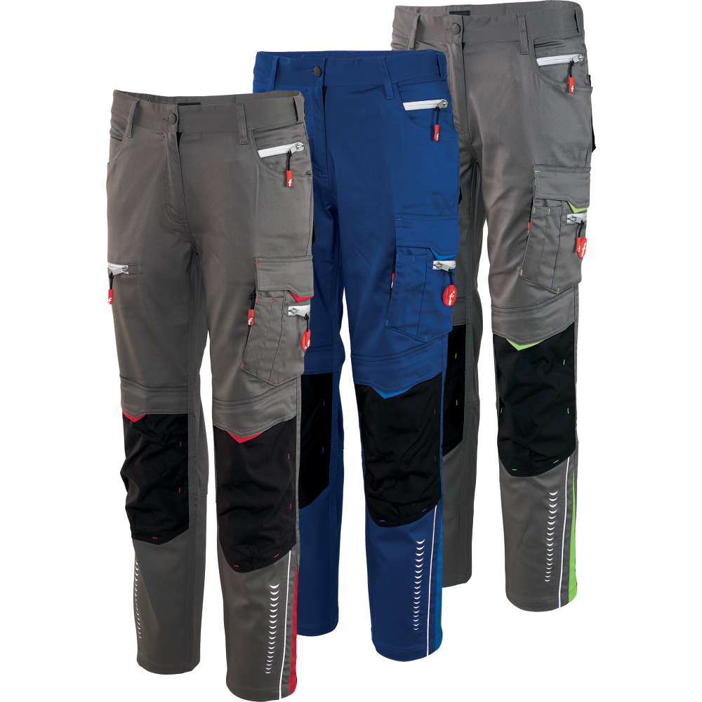 Fortis Damen-Bundhose Flex grau/schwarz/rot Größe 54