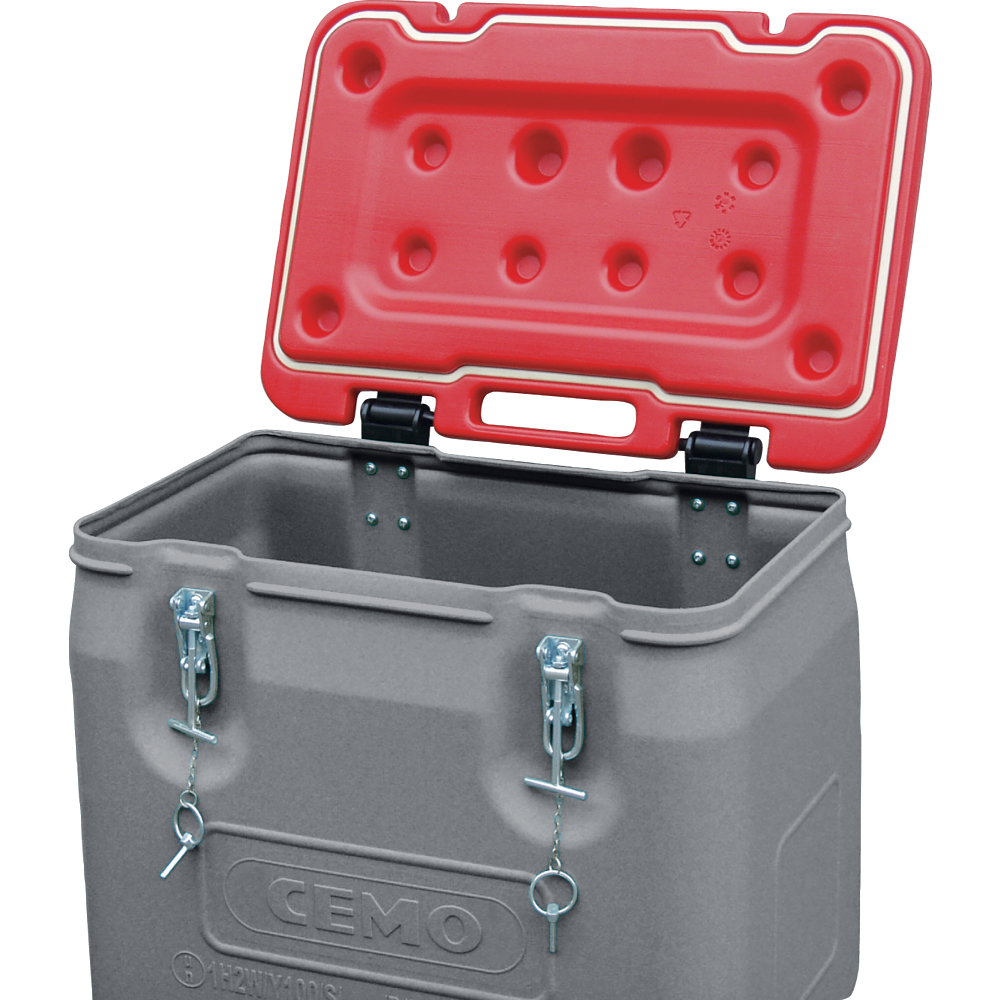 Mobil-Box 250 l Box grau / Deckel rot