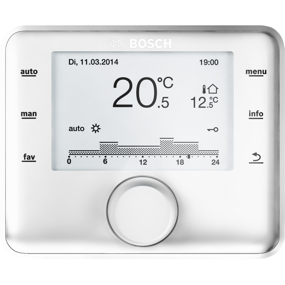 BOSCH raumtemperaturgefüh. Regler CR 400 f. bis 4 Heizkreise und 2 WW-Ladekreise