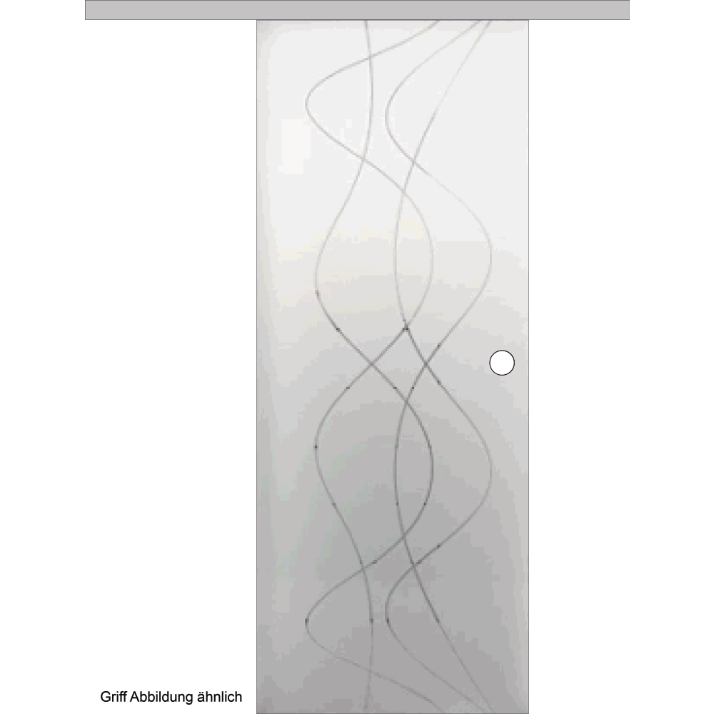 Ganzglasschiebetür-Set GS324 Motiv Jil klar