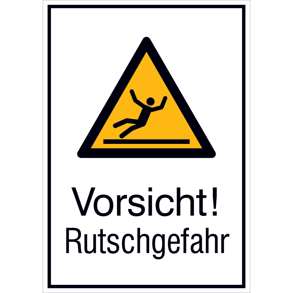 Warnschild Alu gepr Rutschgefahr 262x371