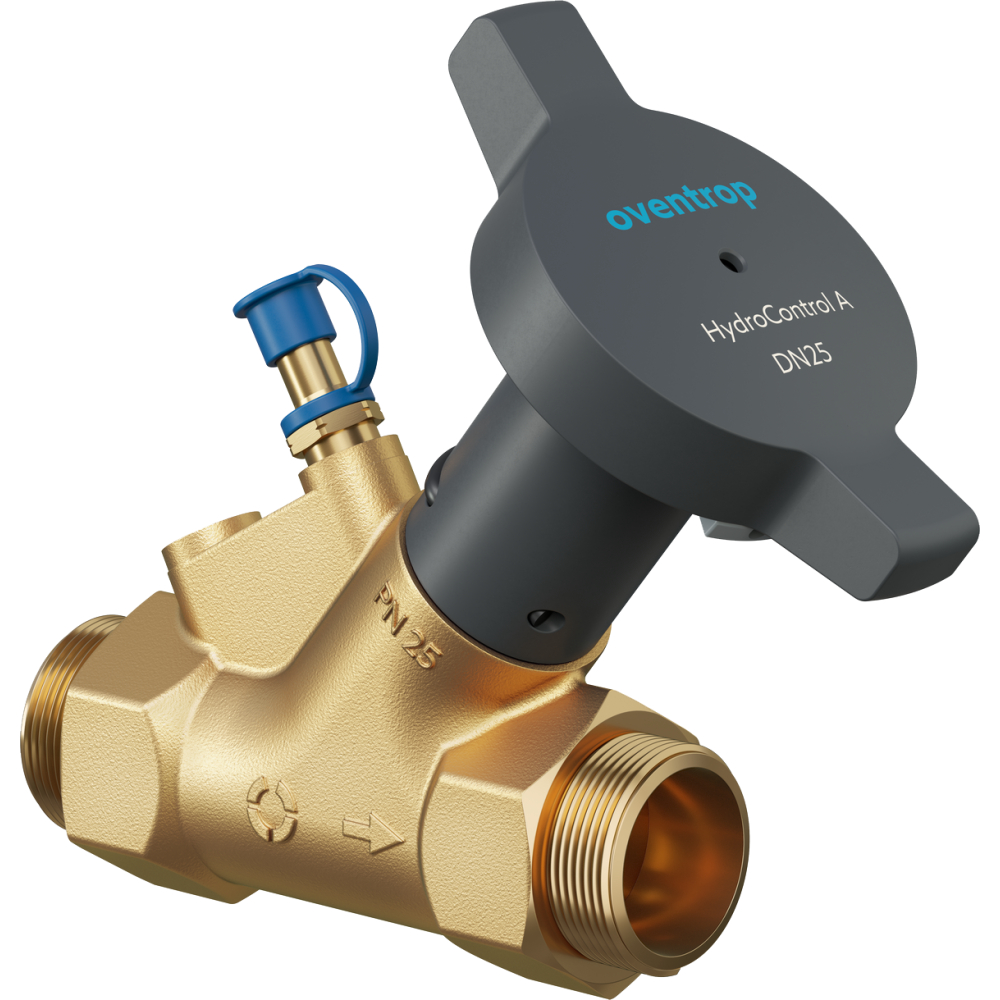 Oventrop Strangreg.-Vtl. Hydrocontrol A DN 25, Rp 1, PN 16, beids. AG, Messing