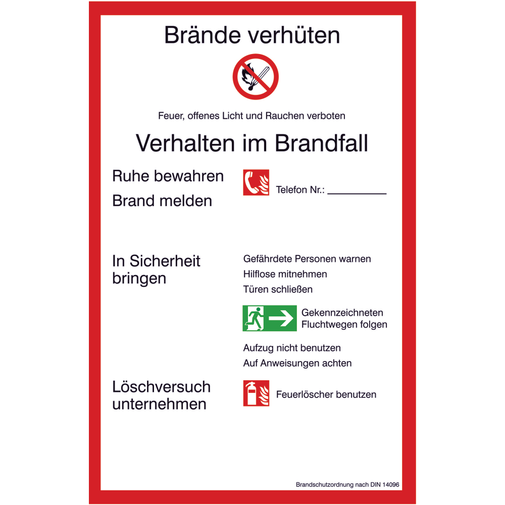 Schild PVC 200x300mm Brandschutzordnung
