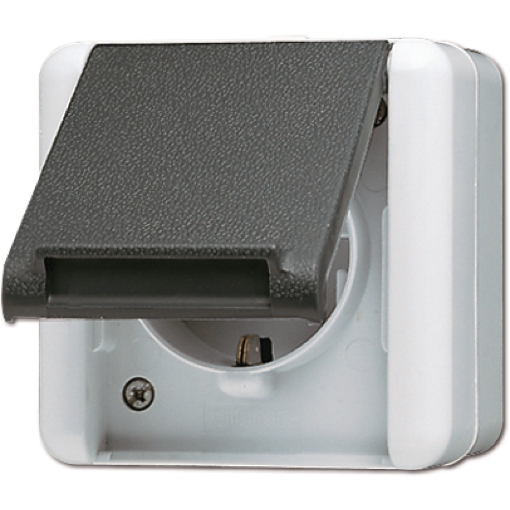 Schuko-Steckdose 1-fach AP IP44 Jung 820 W