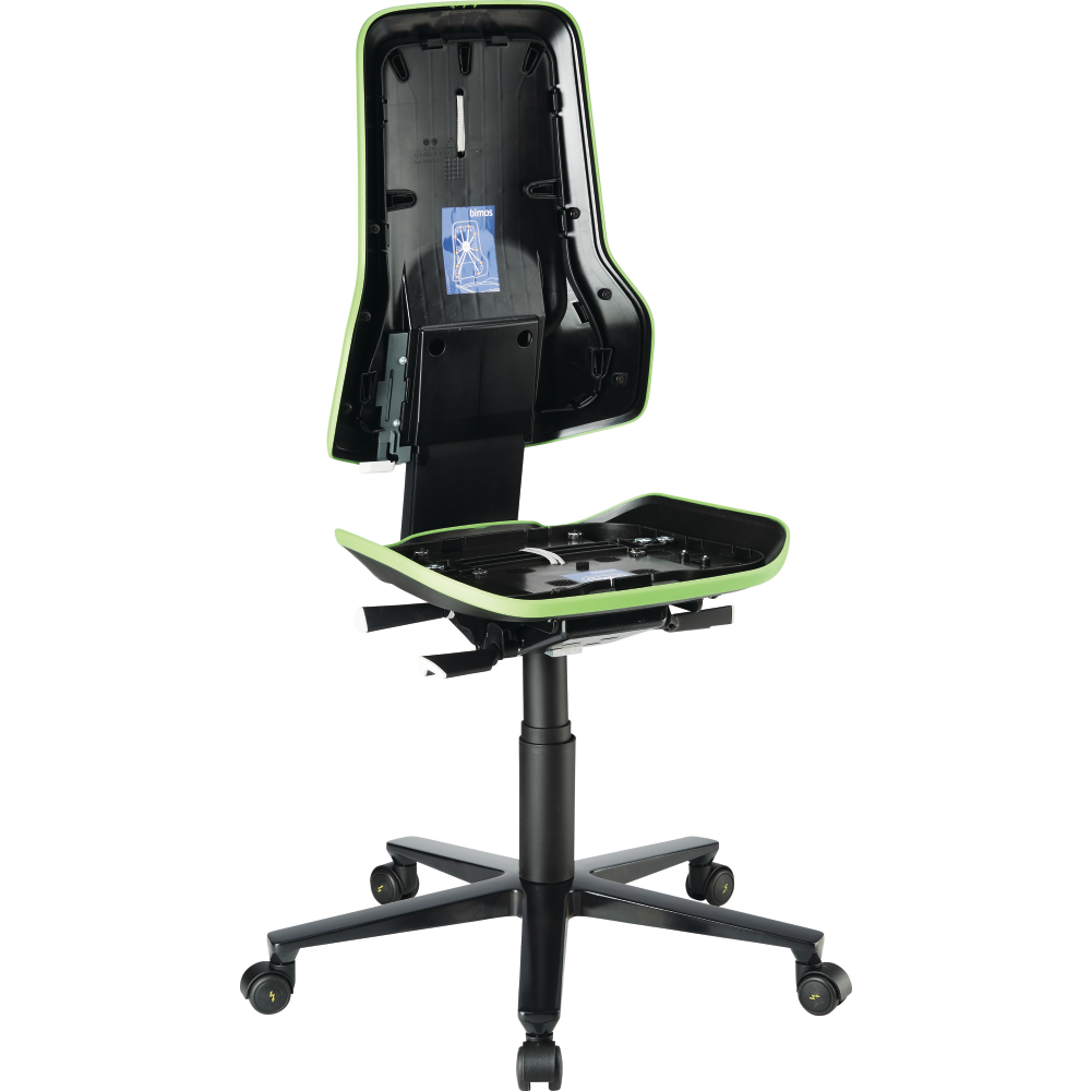 Basisstuhl ESD NEON 2 grün mit Rollen perman